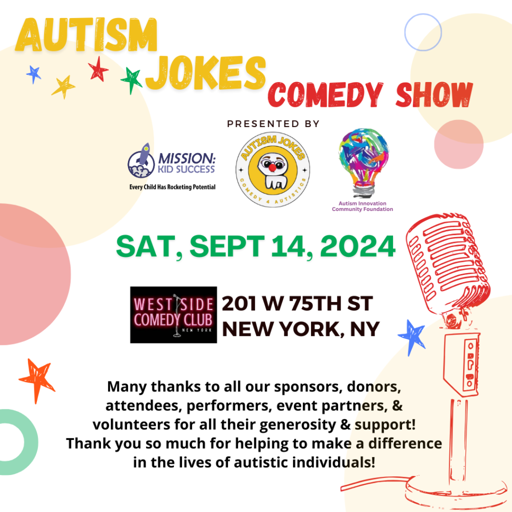 Thank you to everyone involved with Autism Jokes Comedy Show